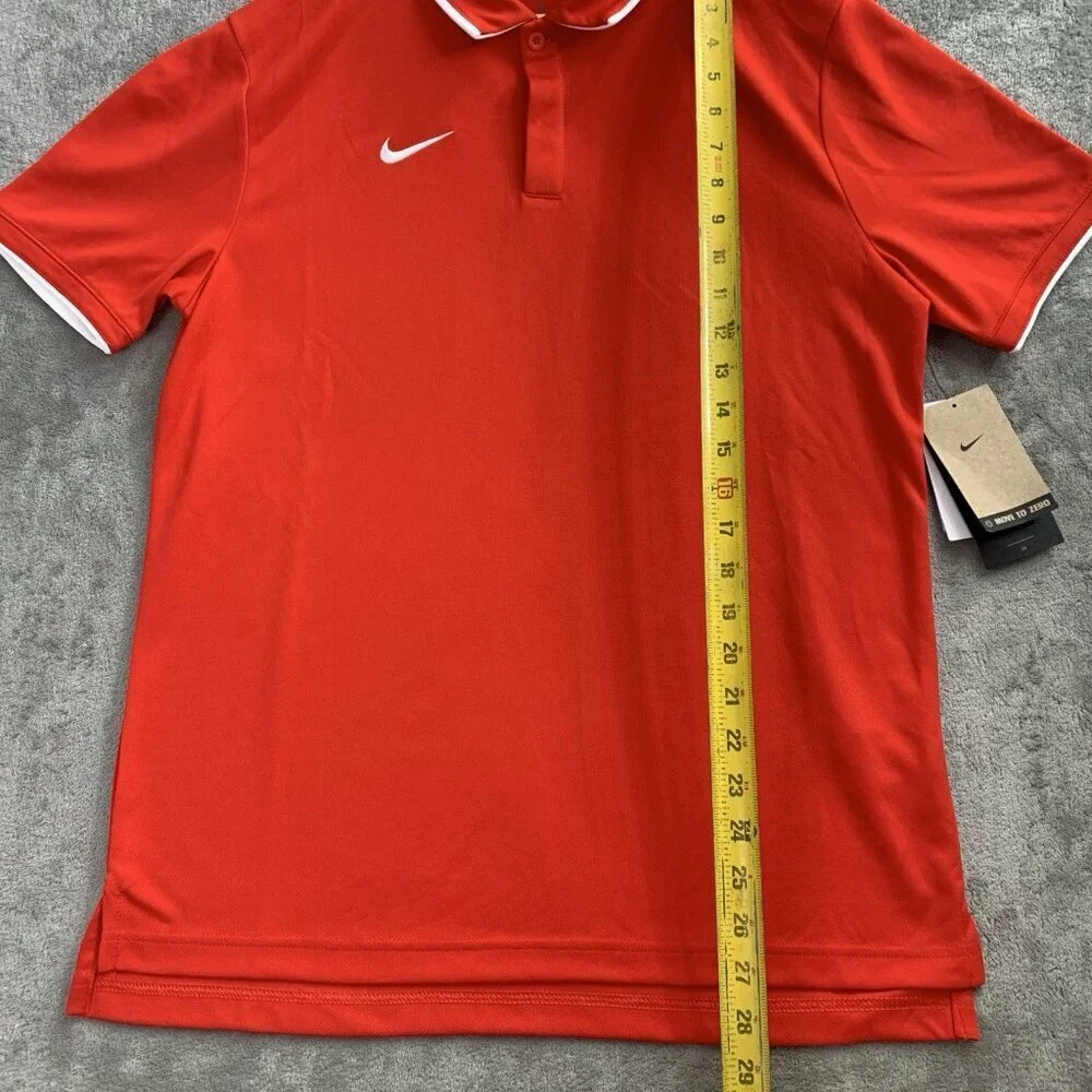 Nike Shirt Men’s Medium Red Polo Collared Sweat Wicking Athleisure Golf Tennis